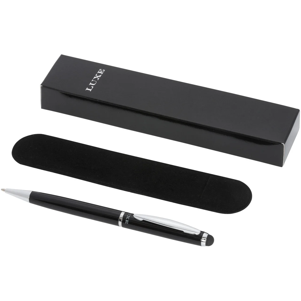 Hovedproduktbilde for Solid svart Luxe Lento Aluminium Touch/Stylus Sort Blekk Kulepenn