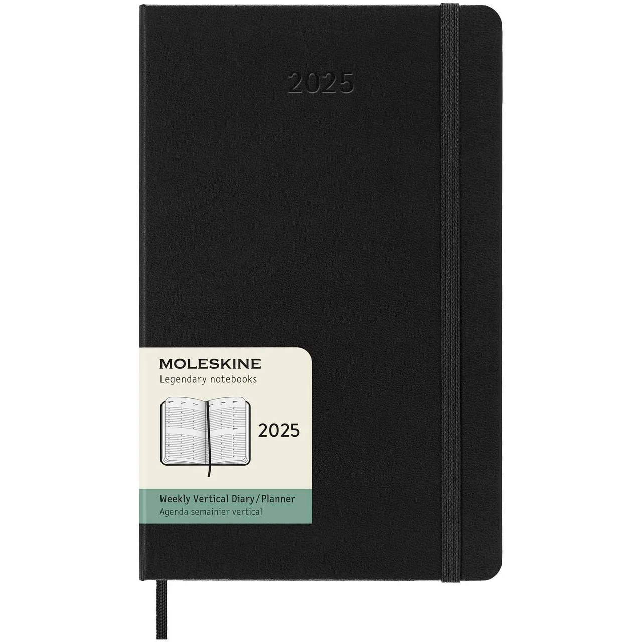 Hovedproduktbilde for Solid svart Moleskine 12M Kalender L med Ukesoversikt med Hardt Omslag