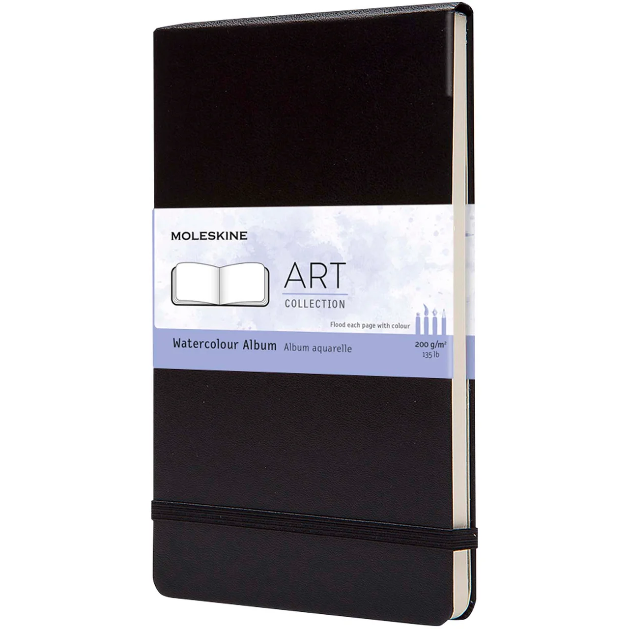 Hovedproduktbilde for Solid svart Moleskine Stor Notatbok med Blanke Ark