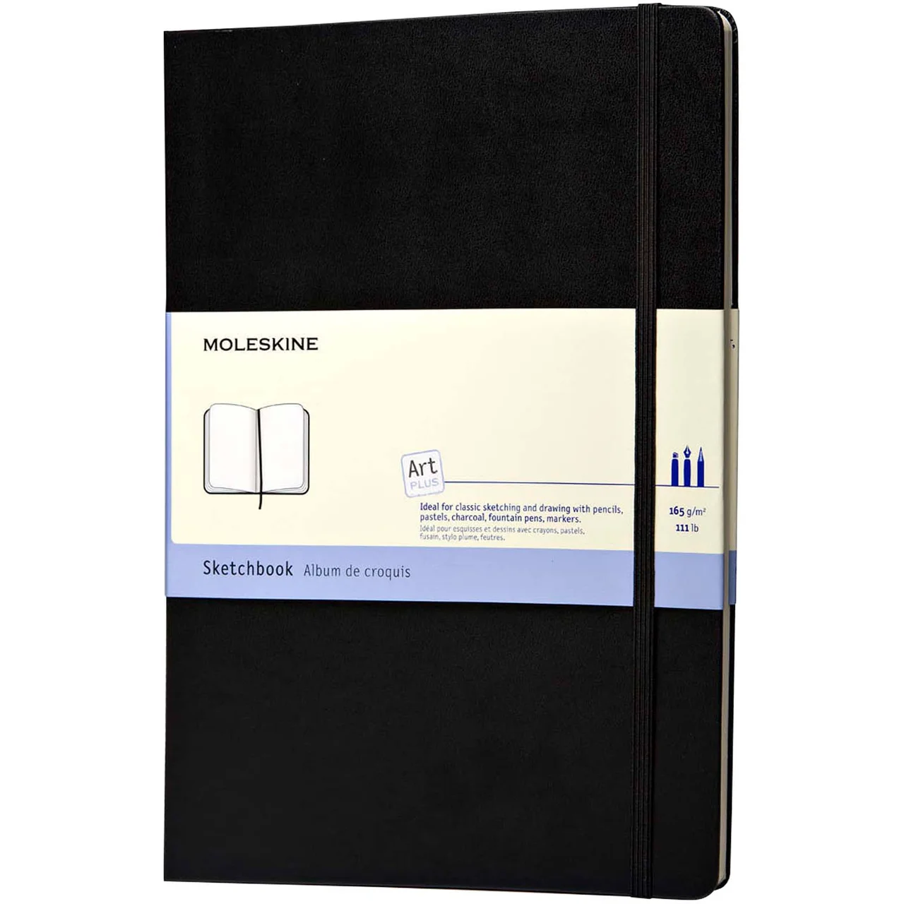 Hovedproduktbilde for Solid svart Moleskine A4 Skissebok
