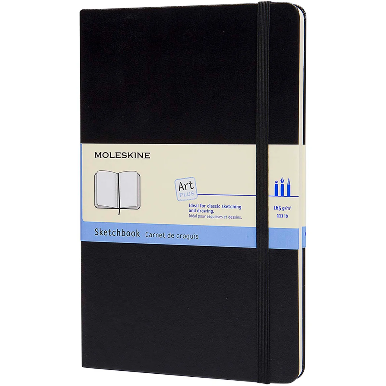 Hovedproduktbilde for Solid svart Moleskine L Skissebok