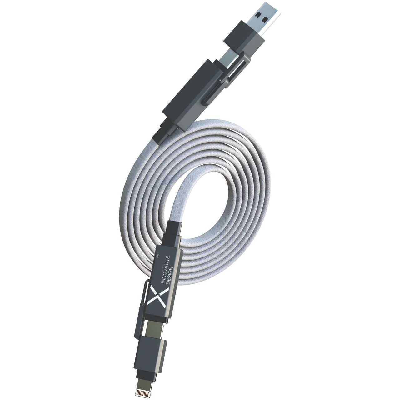 Hovedproduktbilde for Grå SCX.design C58 60W Magnetisk Flat Ladekabel