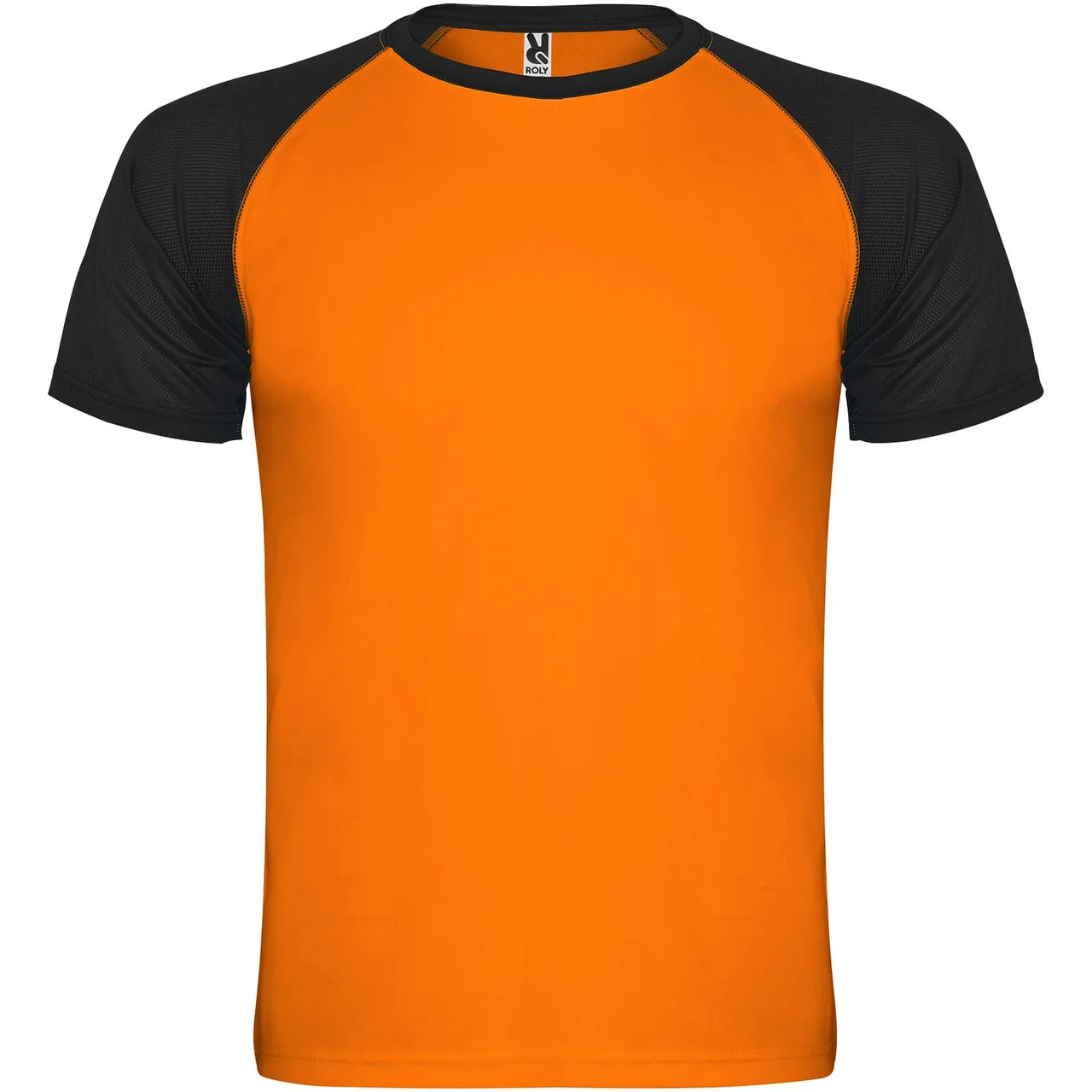 Hovedproduktbilde for Fluor oransje/Solid svart Roly Indianapolis Teknisk  T-skjorte Barn