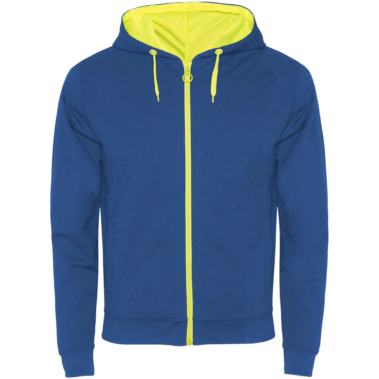 Hovedproduktbilde for Kongeblå/Fluorgul Roly Fuji Unisex Collegejakke Collegejakke