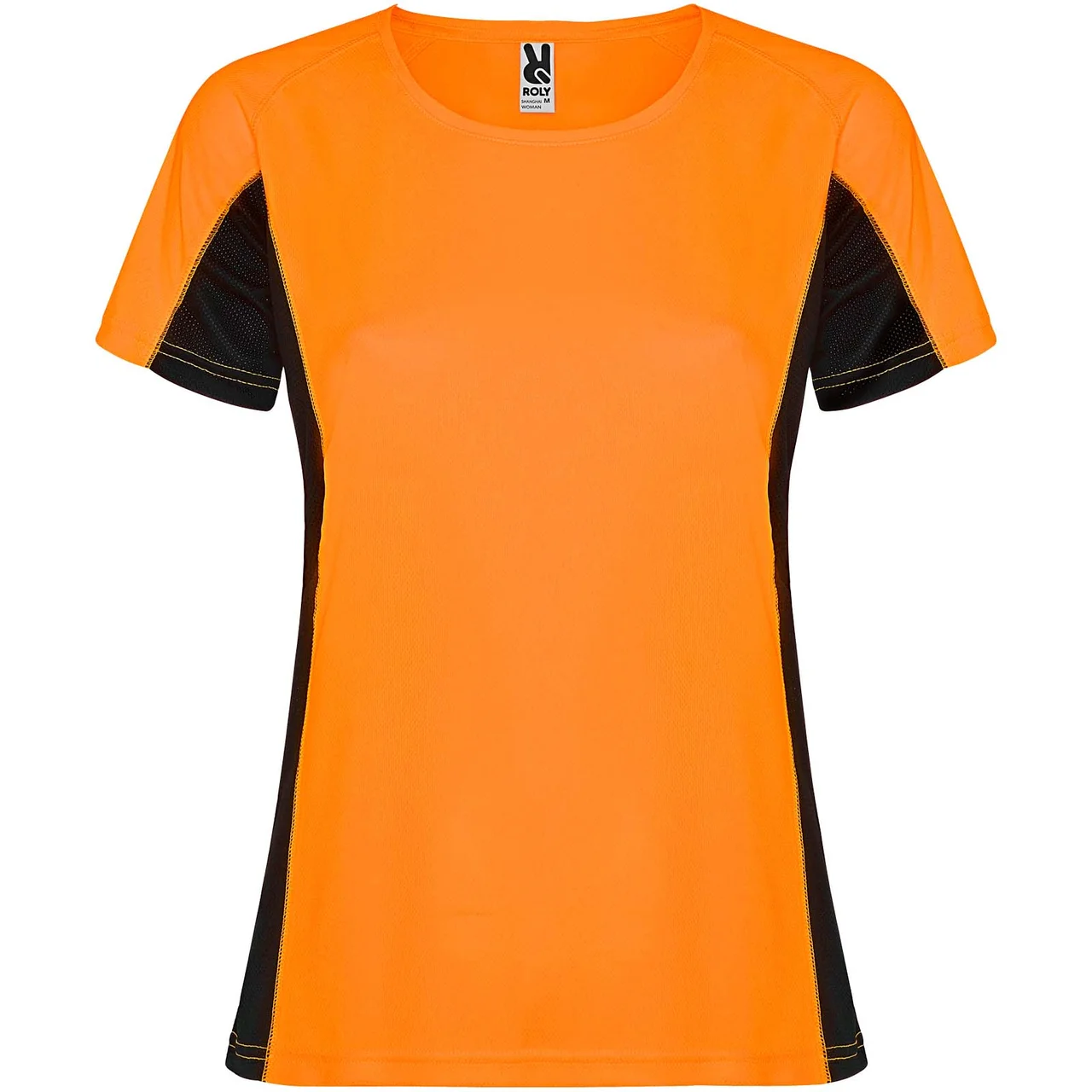 Hovedproduktbilde for Fluor oransje/Solid svart Roly Shanghai Teknisk T-skjorte Dame