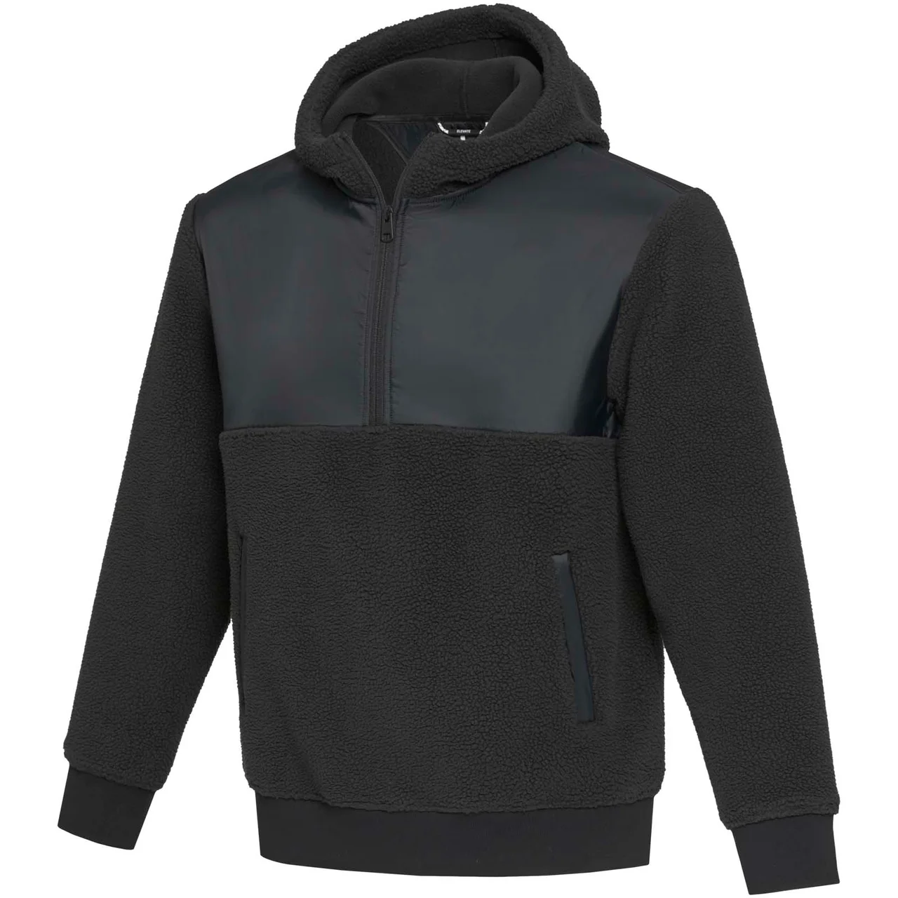 Hovedproduktbilde for Solid svart Elevate Evans RPET Sherpa  Fleecejakke