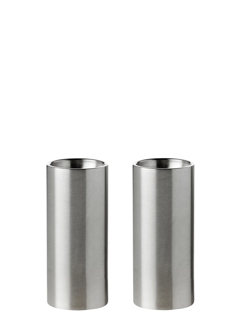 Hovedproduktbilde for Steel Stelton Arne Jacobsen Rustfritt Stål Salt- og Peppersett