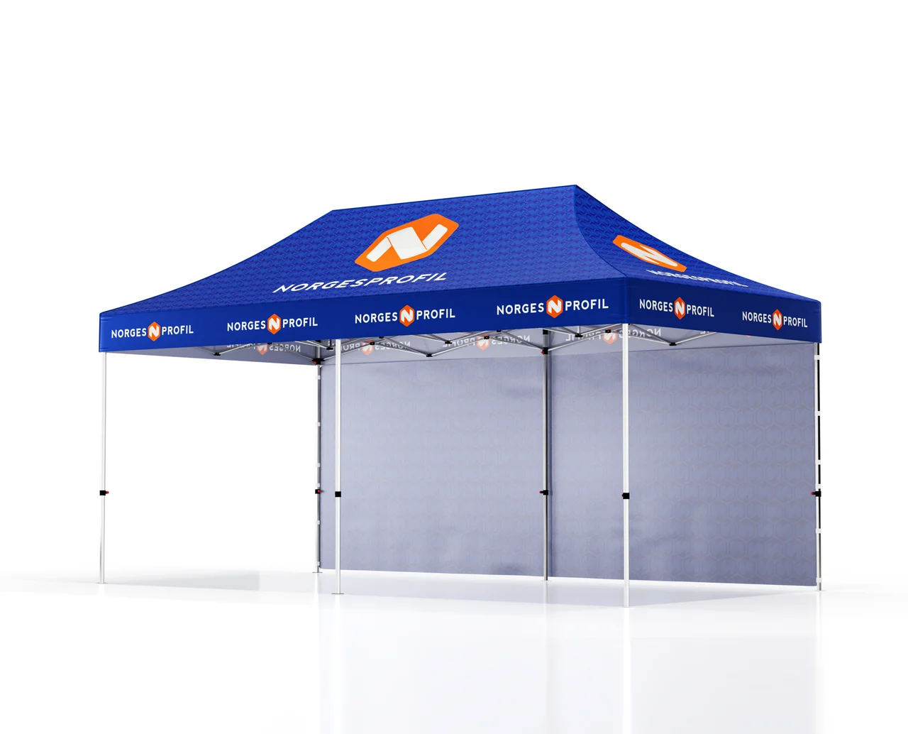 Hovedproduktbilde for Trykk på én side av vegg Telt Popup 6 x 3 meter inkl tak og bakvegg