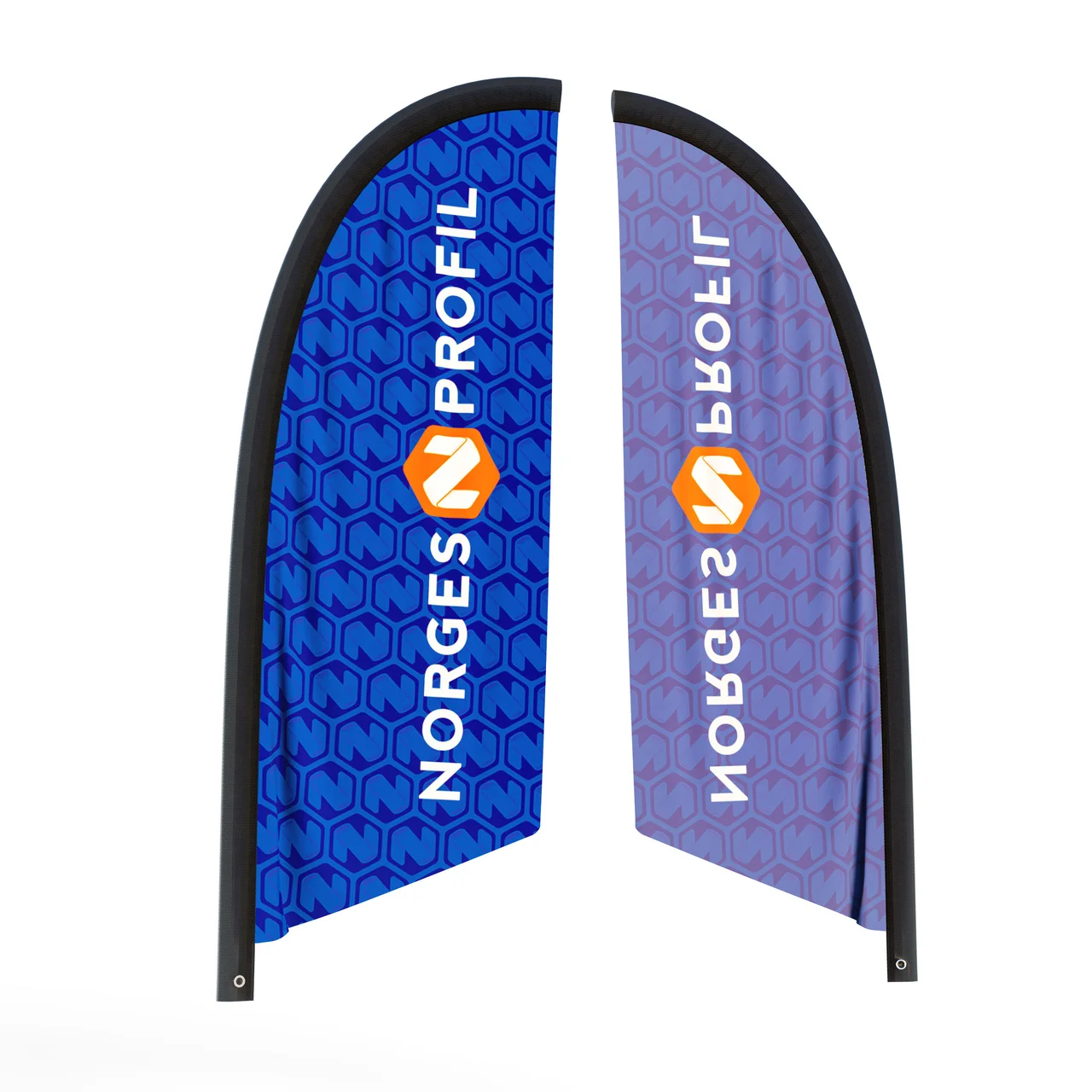 Hovedproduktbilde for Trykk på én side Flagg til beachflagg skrå Small