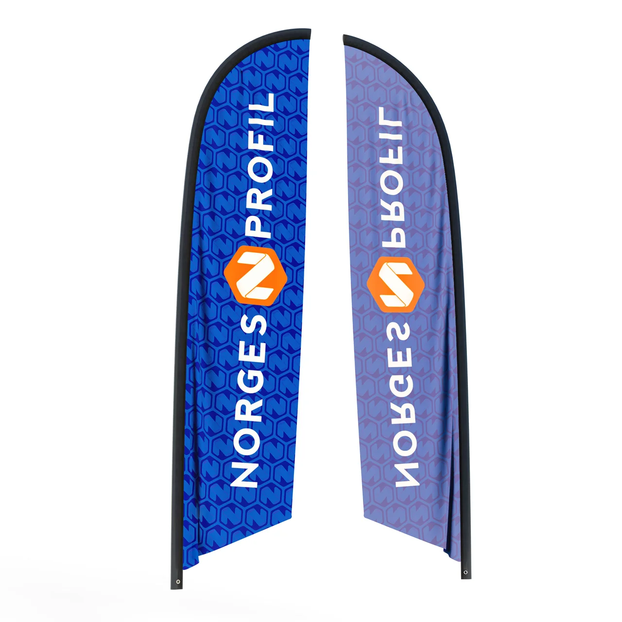 Hovedproduktbilde for Trykk på én side Flagg til beachflagg skrå Large