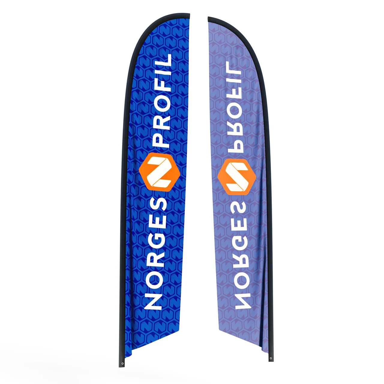 Hovedproduktbilde for Trykk på én side Flagg til beachflagg skrå X-Large