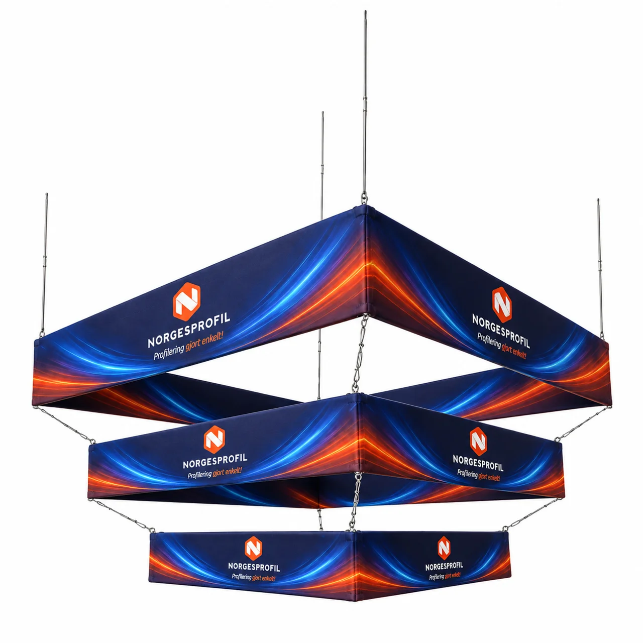 Hovedproduktbilde for 244x100 cm Takskilt firkantet i tre etasjer