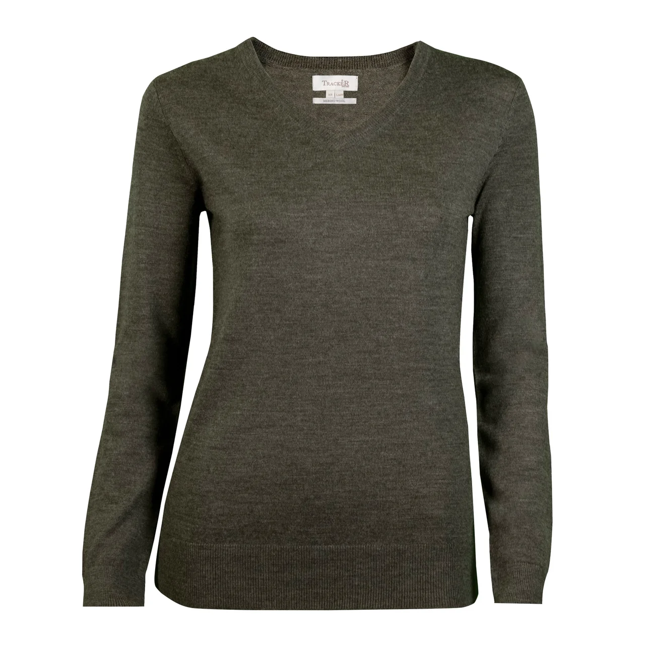 Hovedproduktbilde for Koksgrå Tracker Merino Wool V-Neck Strikkegenser Dame