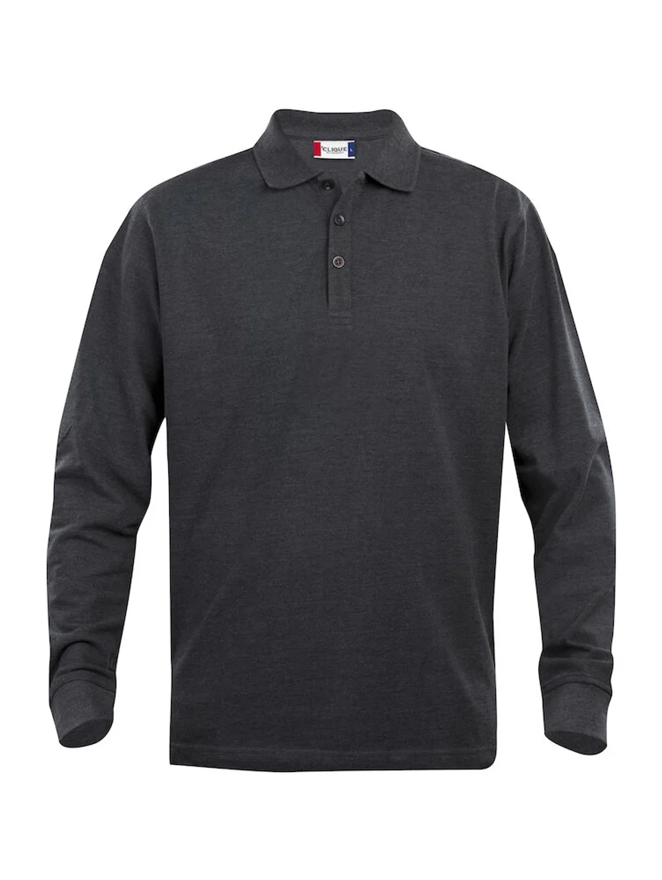 Hovedproduktbilde for Anthracite Melange Clique Classic Lincoln Langermet Poloskjorte