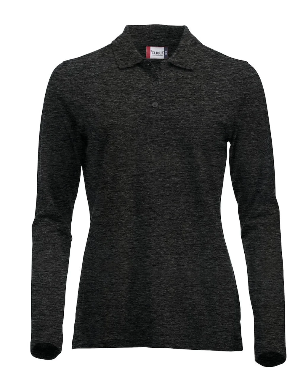 Hovedproduktbilde for Anthracite Melange Clique Classic Marion Langermet Poloskjorte Dame