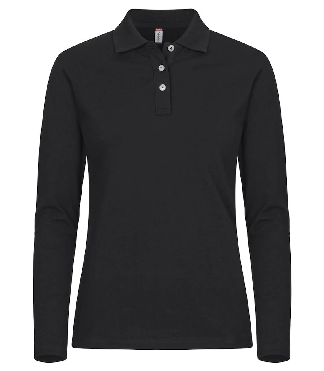 Hovedproduktbilde for Black Clique Stretch Premium Langermet Poloskjorte Dame