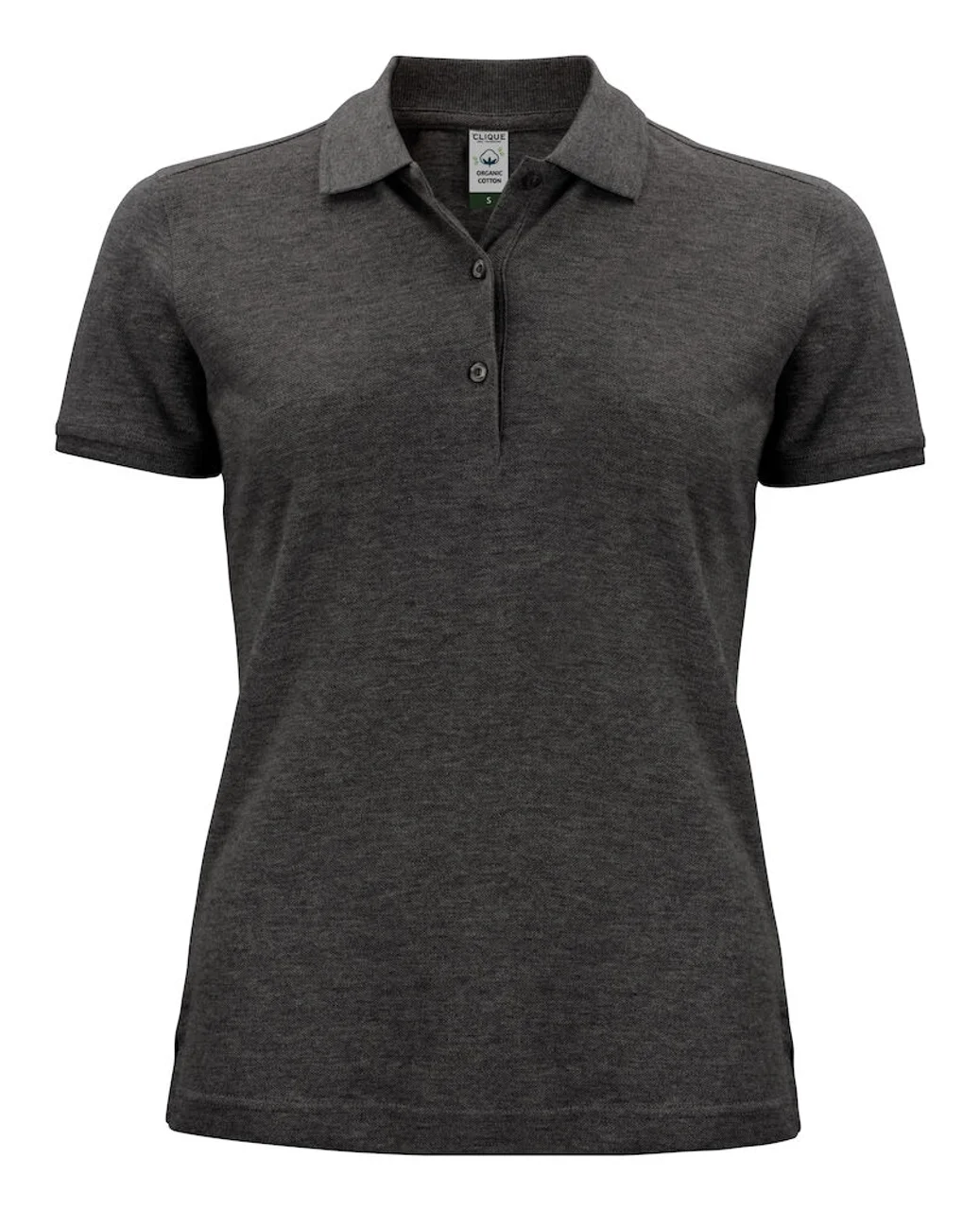 Hovedproduktbilde for Anthracite Melange Clique Classic Økologisk Bomull Poloskjorte Dame