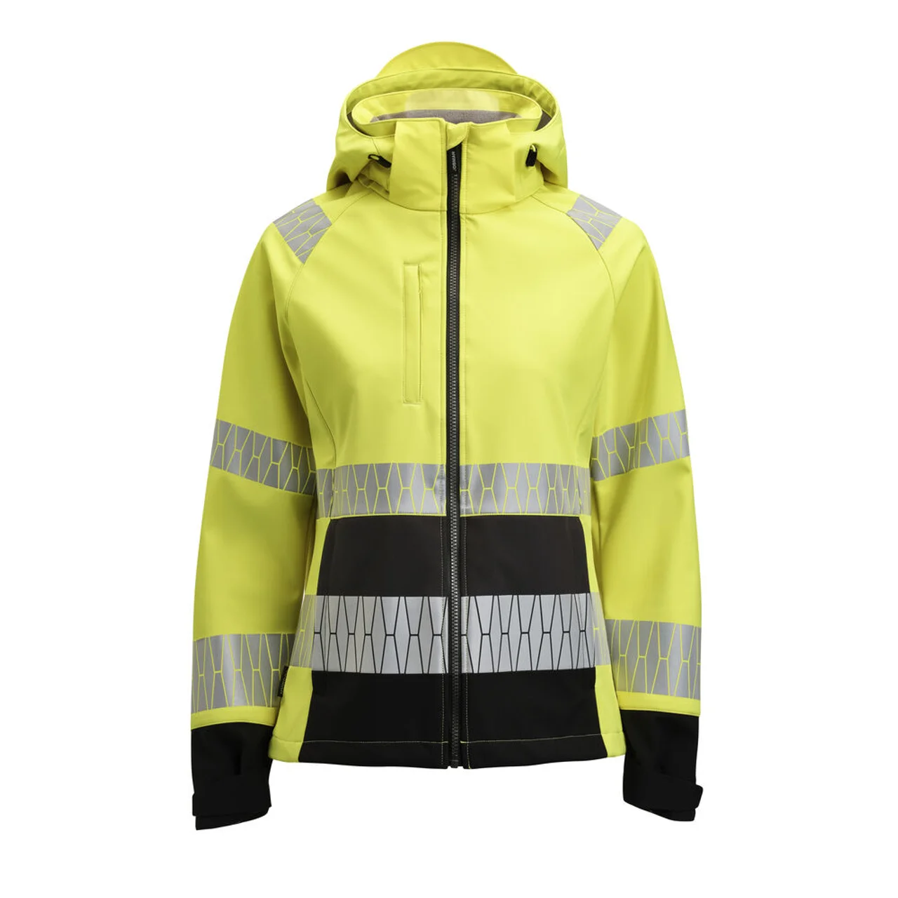 Hovedproduktbilde for Yellow/Black Jobman Hi-Vis Softshell  Jakke Dame