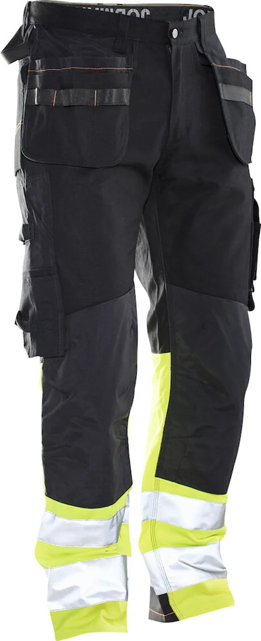 Hovedproduktbilde for Black/Yellow Jobman 2297 Bomull Varsel Håndverksbukse