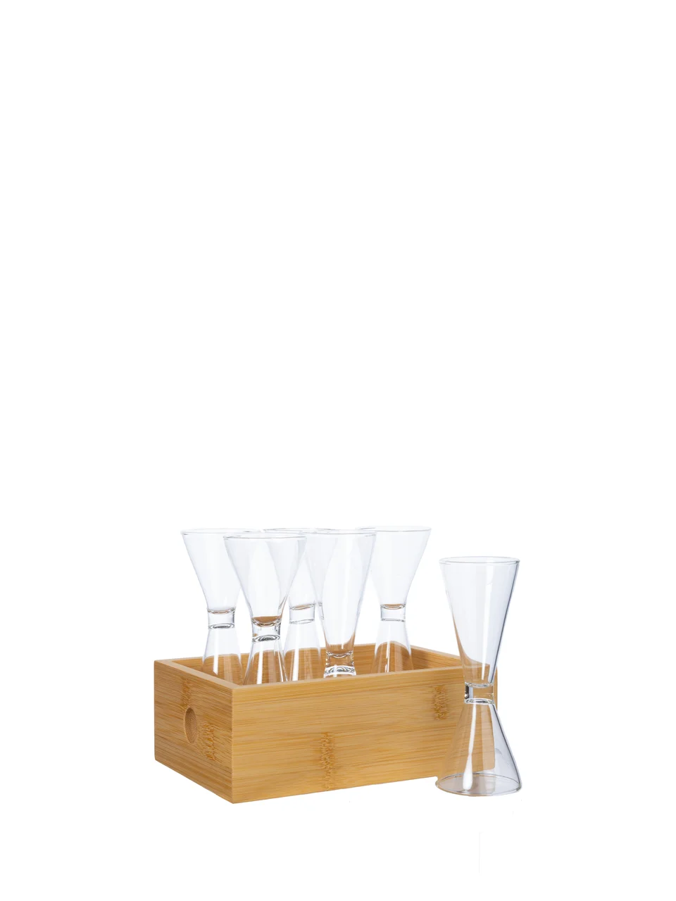 Hovedproduktbilde for 2-15-5018446 Sagaform Nature 6-pk Vendbare Snapsglass i Treeske
