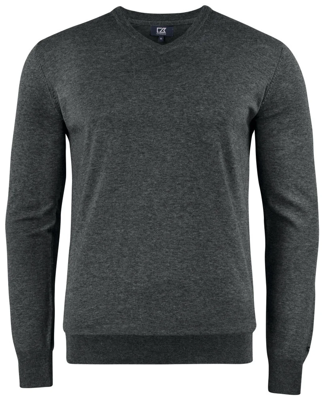 Hovedproduktbilde for Anthracite Melange Cutter & Buck Oakville V-hals Strikkegenser