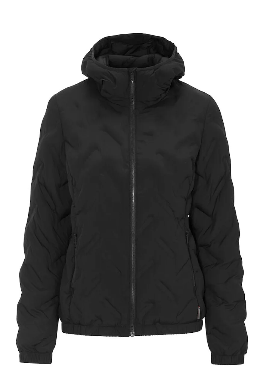 Hovedproduktbilde for Black D.A.D Barlee Hood RPET  Vattert Jakke Dame