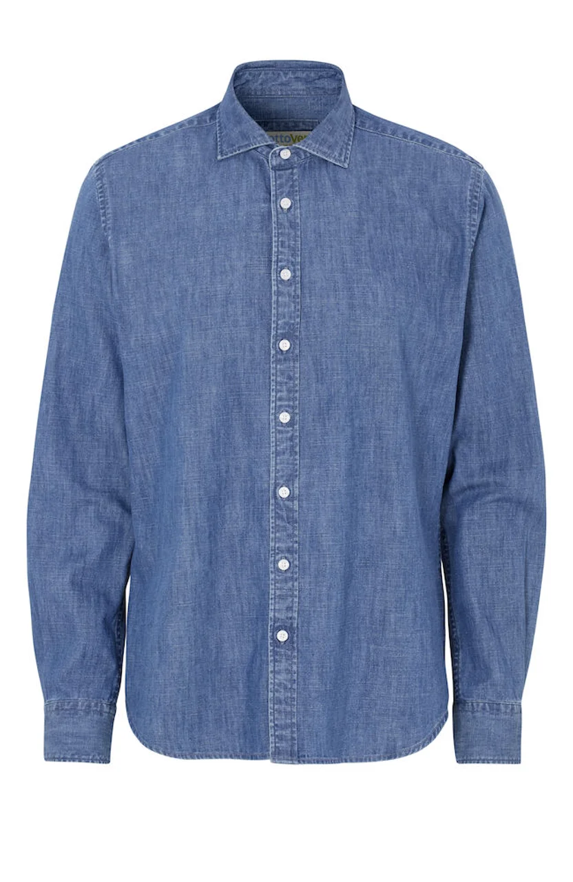 Hovedproduktbilde for Blue Cottover Denim Slim Fit Skjorte