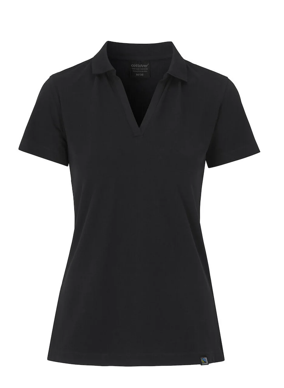 Hovedproduktbilde for Black Cottover Stretch Poloskjorte Dame