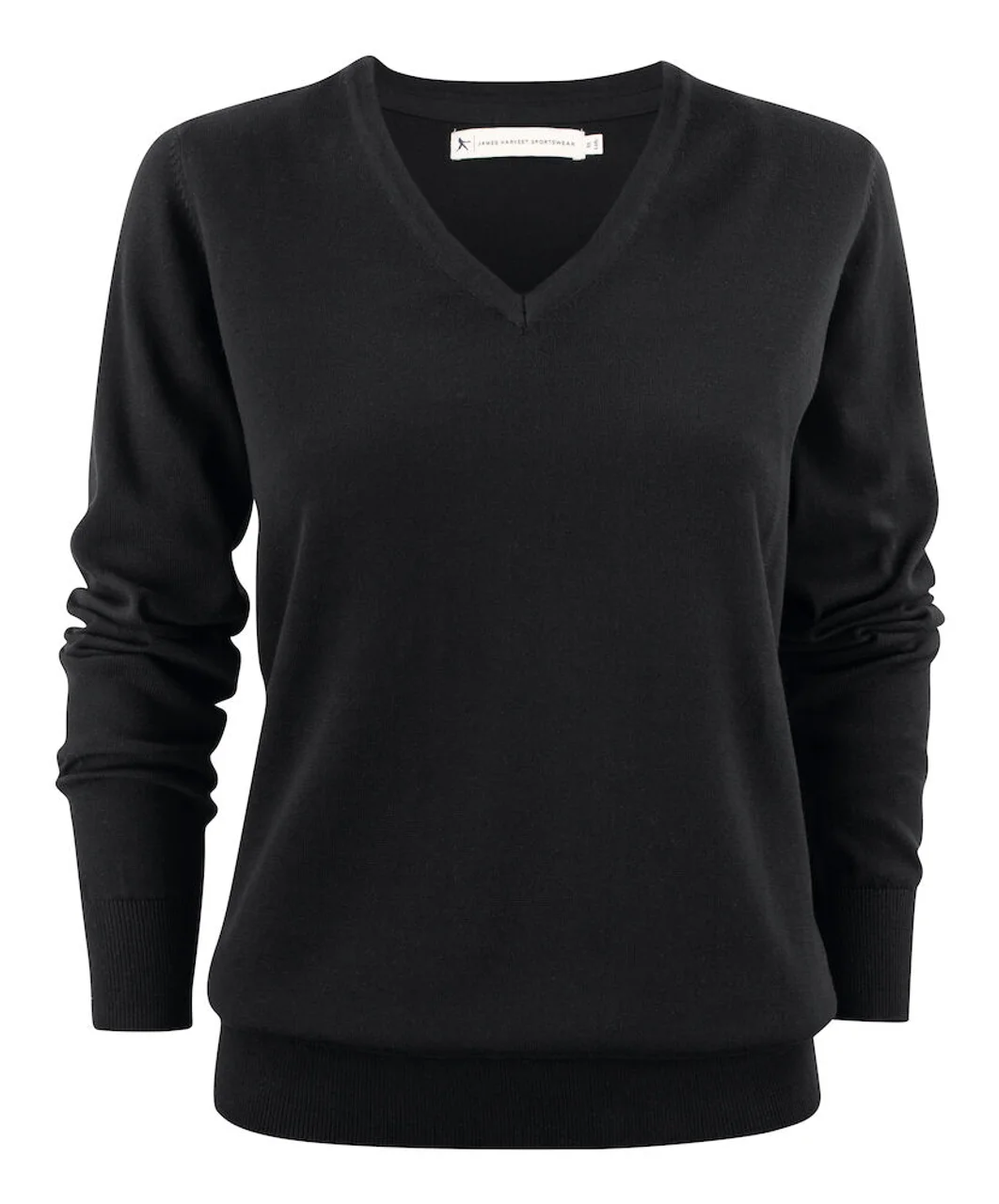 Hovedproduktbilde for Black J. Harvest Ashland V-hals Strikkegenser Dame