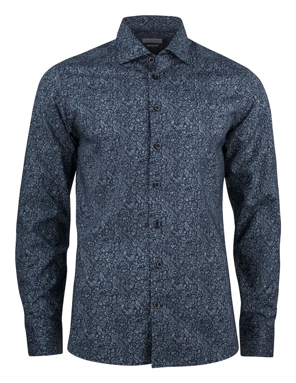 Hovedproduktbilde for Navy Floral J. Harvest & Frost Indigo Bow 37 Slim Fit Skjorte