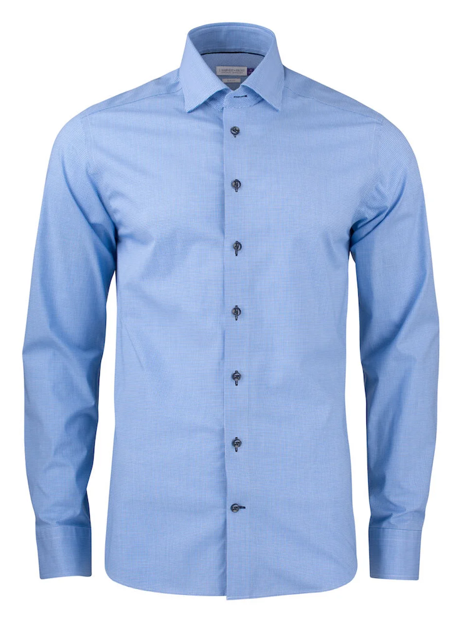 Hovedproduktbilde for Blue Check J. Harvest & Frost Purple Bow 141 Slim Fit Skjorte