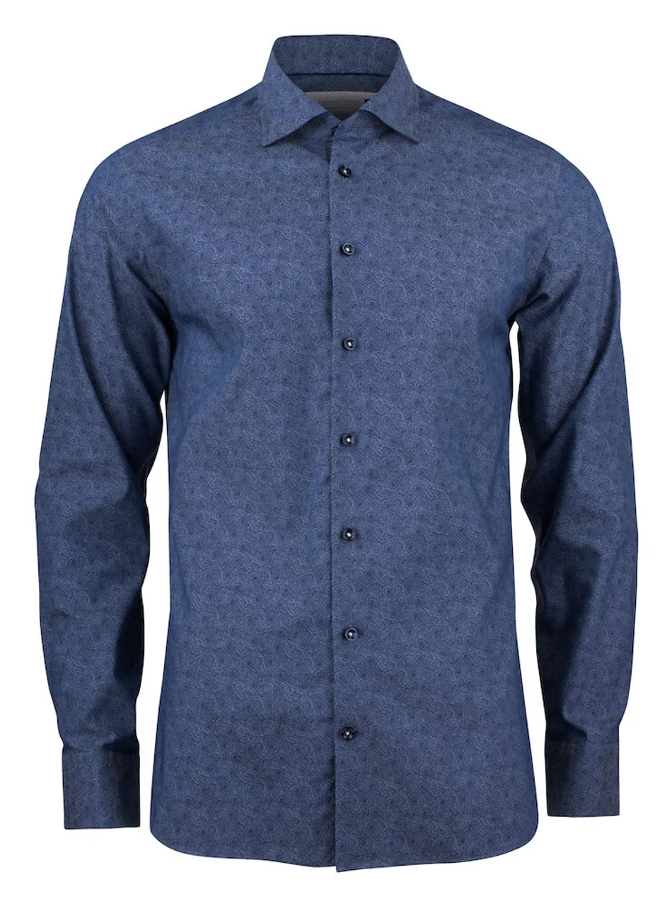 Hovedproduktbilde for Indigo Paisley J. Harvest & Frost Purple Bow 143 Slim Fit Skjorte