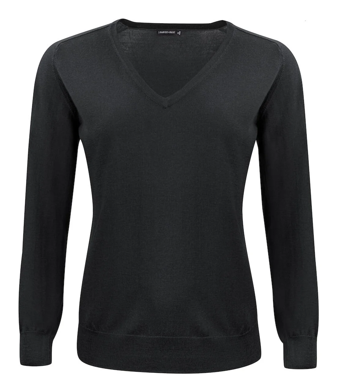 Hovedproduktbilde for Black J. Harvest & Frost Merino V-hals Strikkegenser Dame