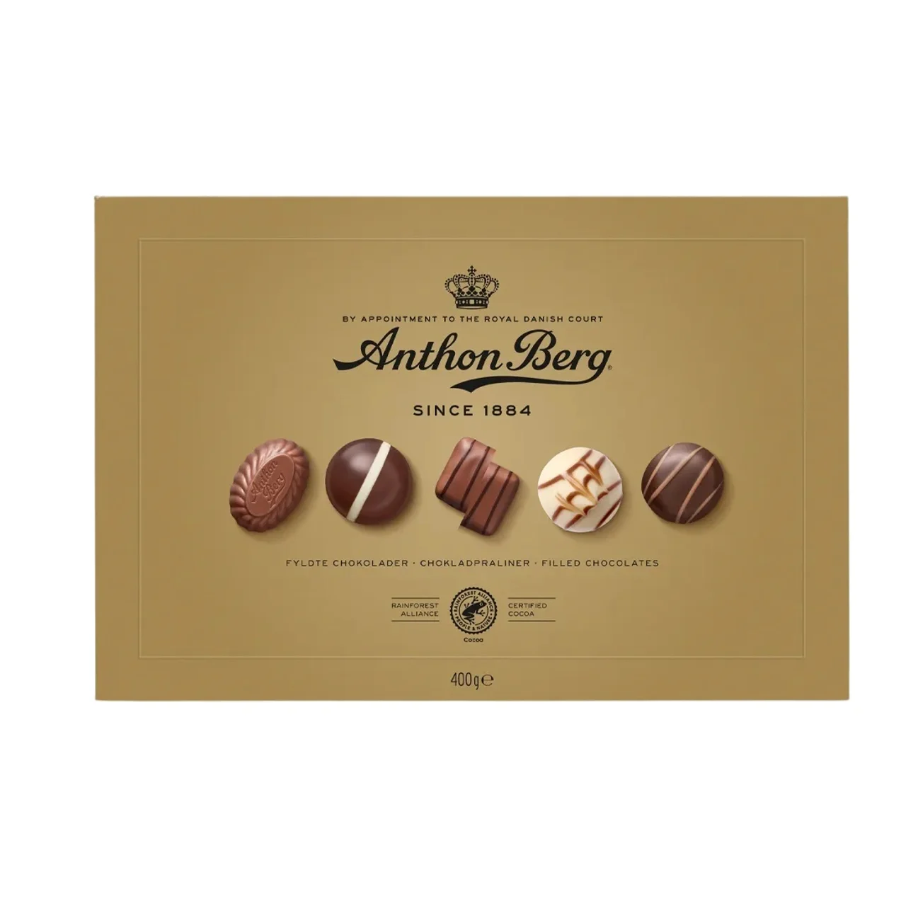 Hovedproduktbilde for 23-45-337613 Anthon Berg gulleske – 400 g