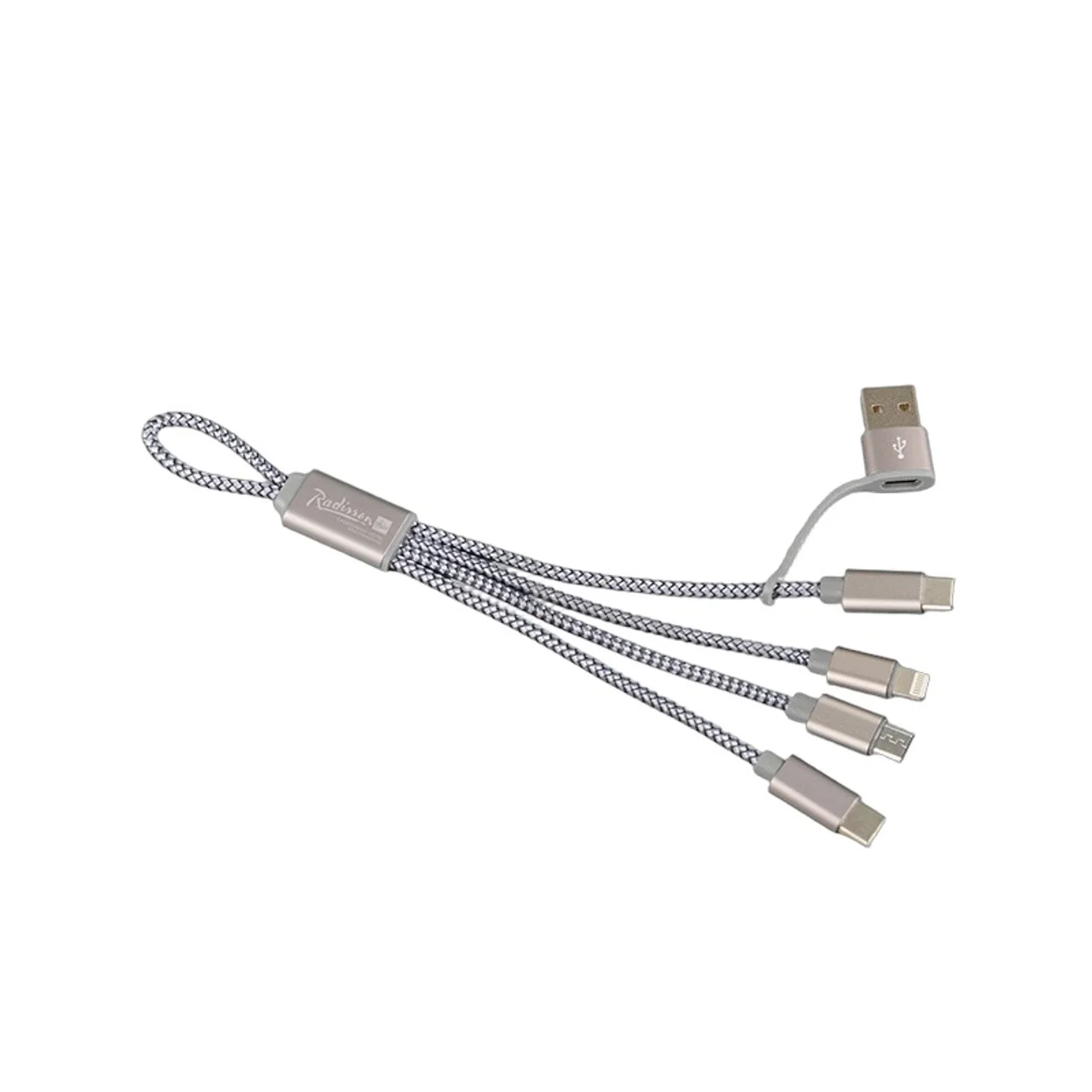 Hovedproduktbilde for 25-47-dra-2518 Remy Nylon og Aluminium 6-i-1 Ladekabel