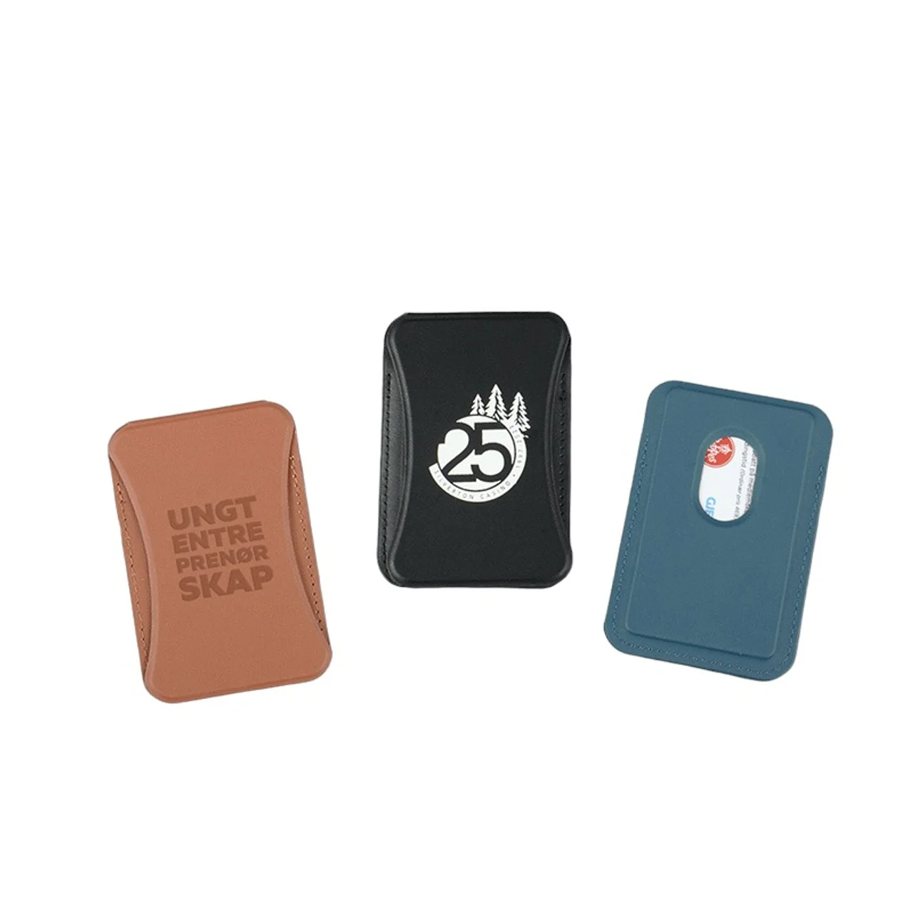 Hovedproduktbilde for 25-47-dra-3109 Delmen PU-lær RFID Kortholder med Telefonstativ