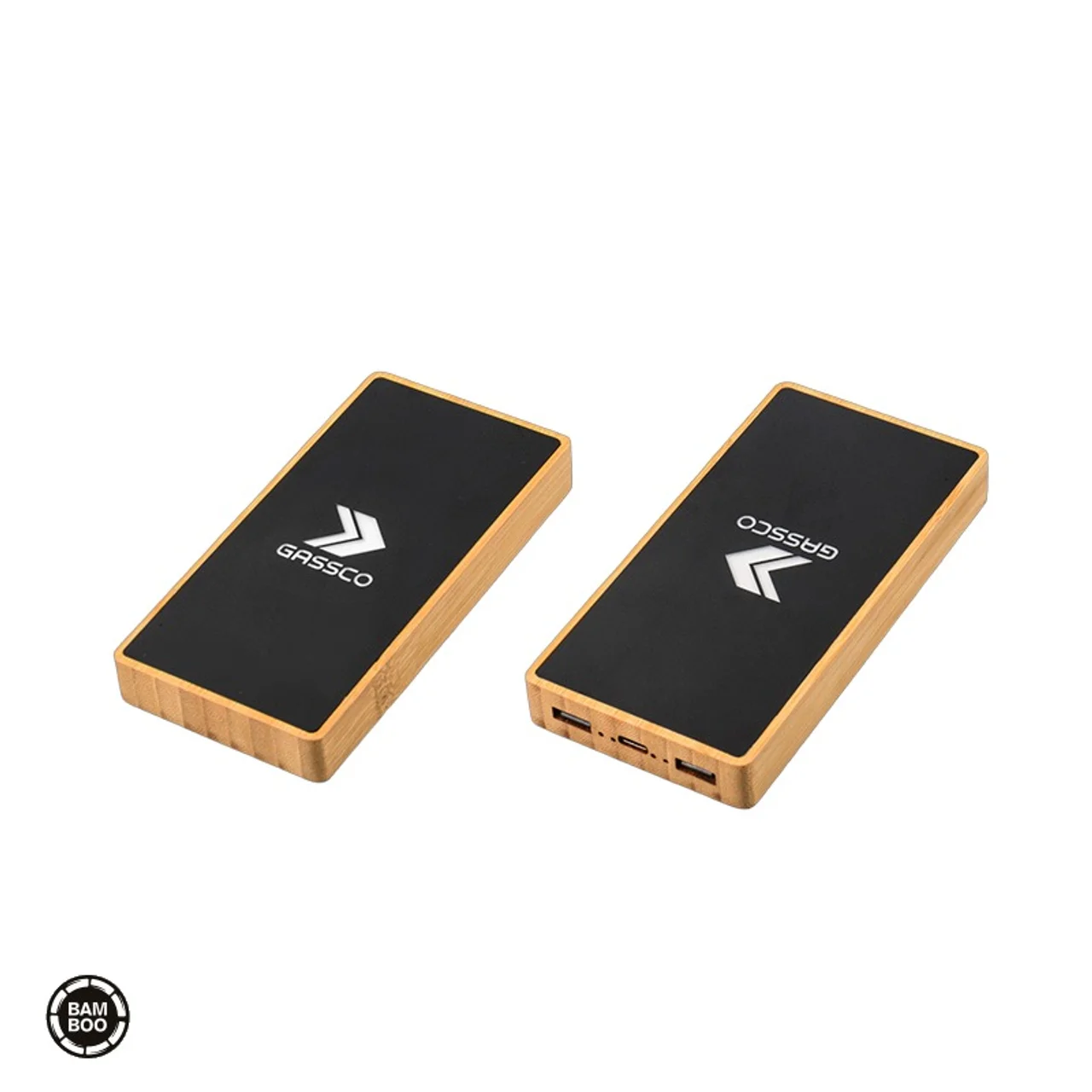 Hovedproduktbilde for 25-47-dra-3330 Pax 10.000 mAh Bambus Powerbank med Opplyst Logo