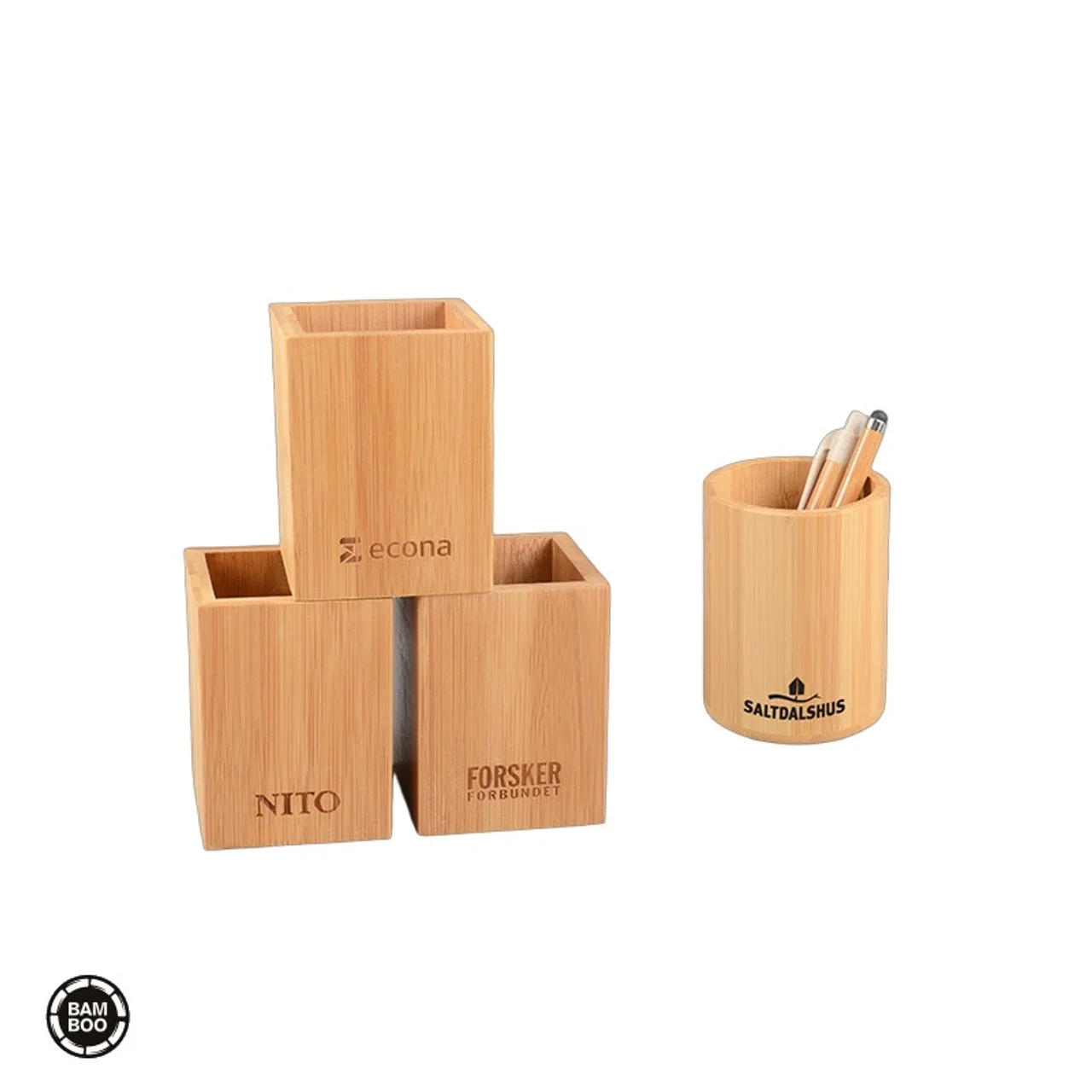 Hovedproduktbilde for 25-47-dra-3338 Evora Bambus Penneholder
