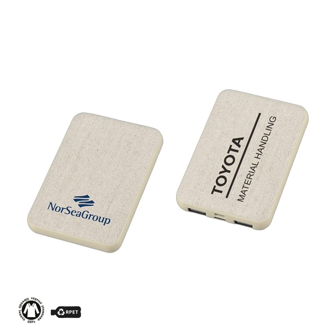 Hovedproduktbilde for 25-47-dra-3745 Tia 5000 mAh RPET og Økologisk Bomull Powerbank