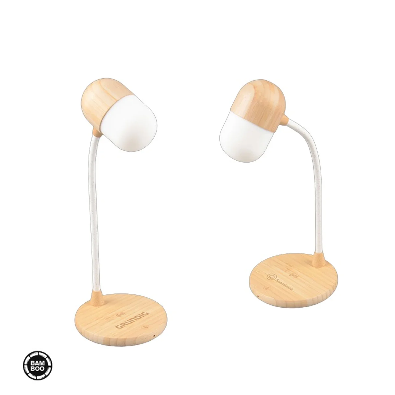 Hovedproduktbilde for 25-47-dra-3756 Heim Bambus 3-i-1 Fleksibel LED Skrivebordslampe