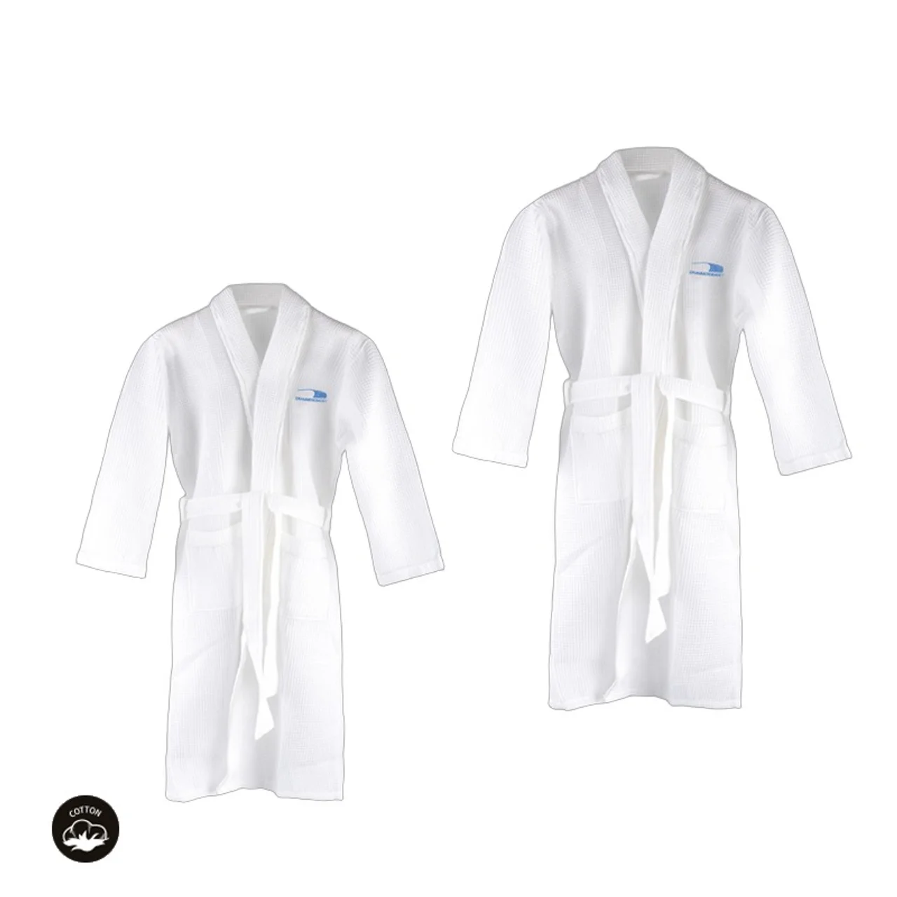 Hovedproduktbilde for 25-47-dra-3782-b Isla Bomull Unisex Vaffelmønstret Badekåpe