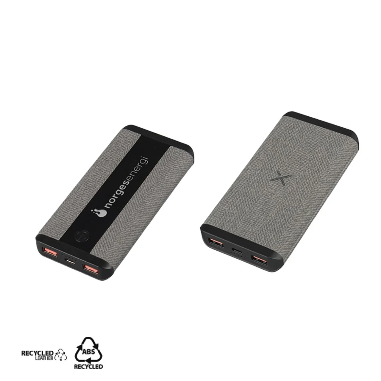Hovedproduktbilde for 25-47-dra-3832 Constanta 10.000 mAh Lær Trådløs Powerbank med Opplyst Logo