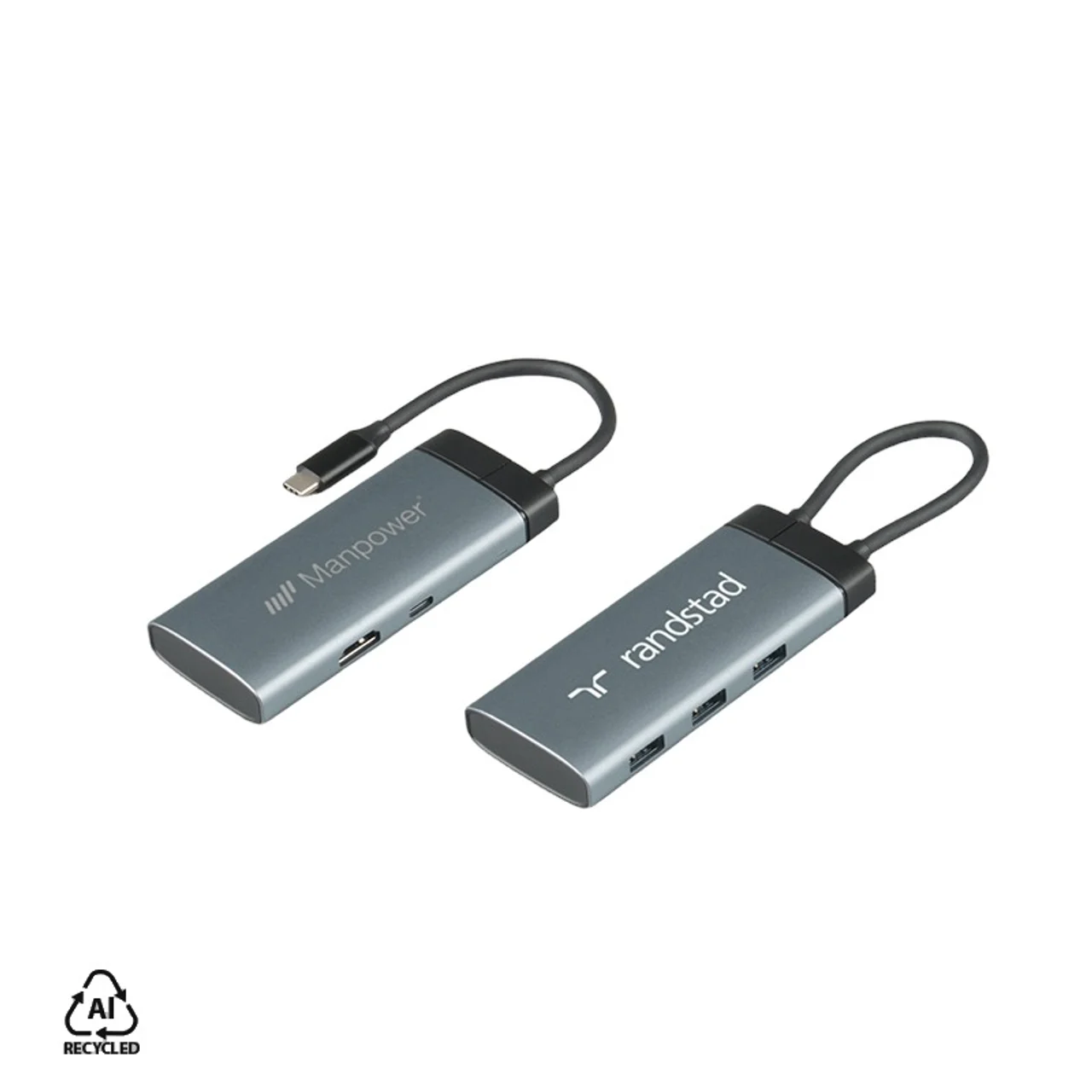 Hovedproduktbilde for 25-47-dra-3896 Birch Resirkulert Aluminium 5-i-1 USB hub