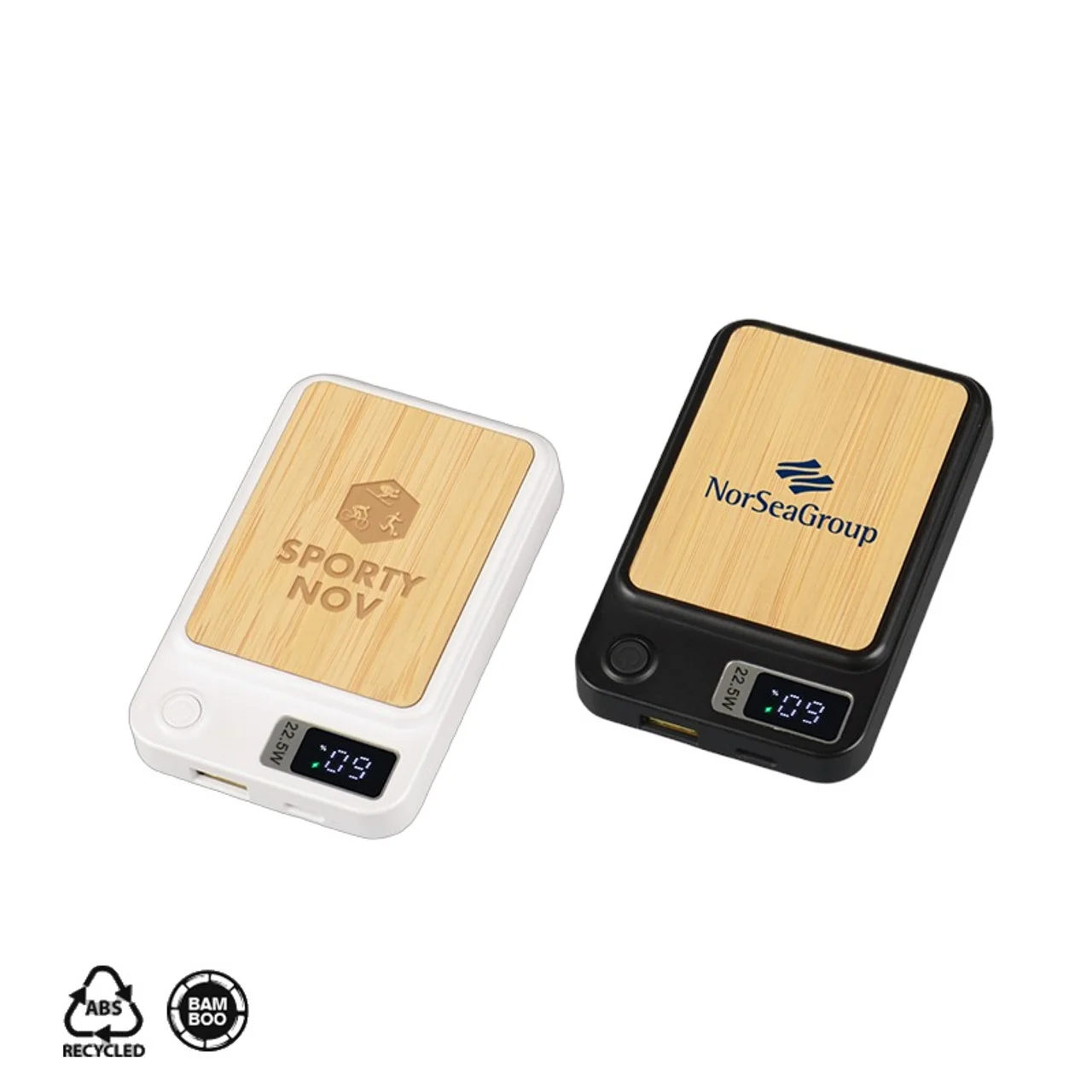 Hovedproduktbilde for 25-47-dra-3910 Brooklyn 5000 mAh Bambus Magnetisk  Trådløs Powerbank