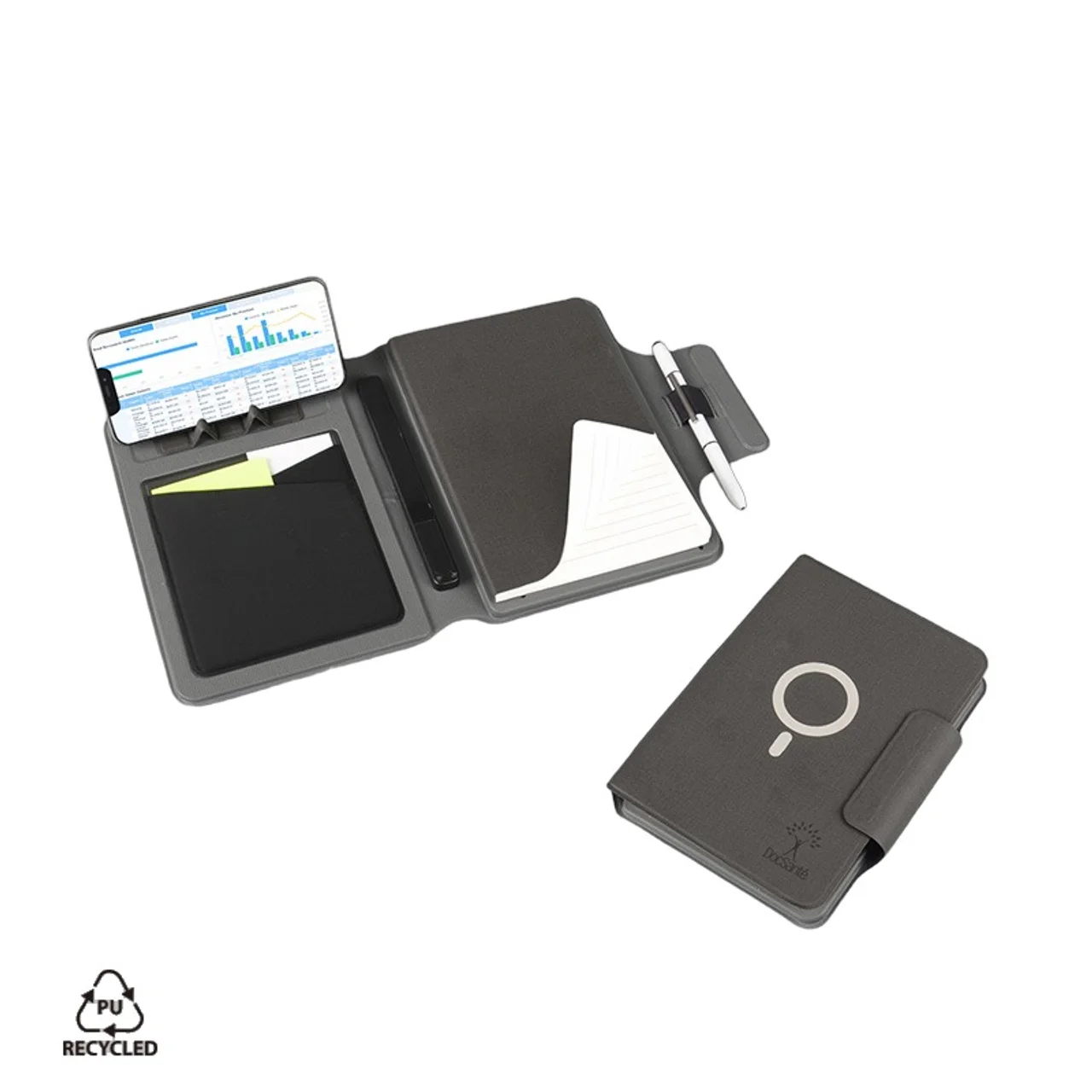 Hovedproduktbilde for 25-47-dra-3972 Mia 3-i-1 15W Trådløs Lader med 10.000 mAh Powerbank og A5 Notatbok