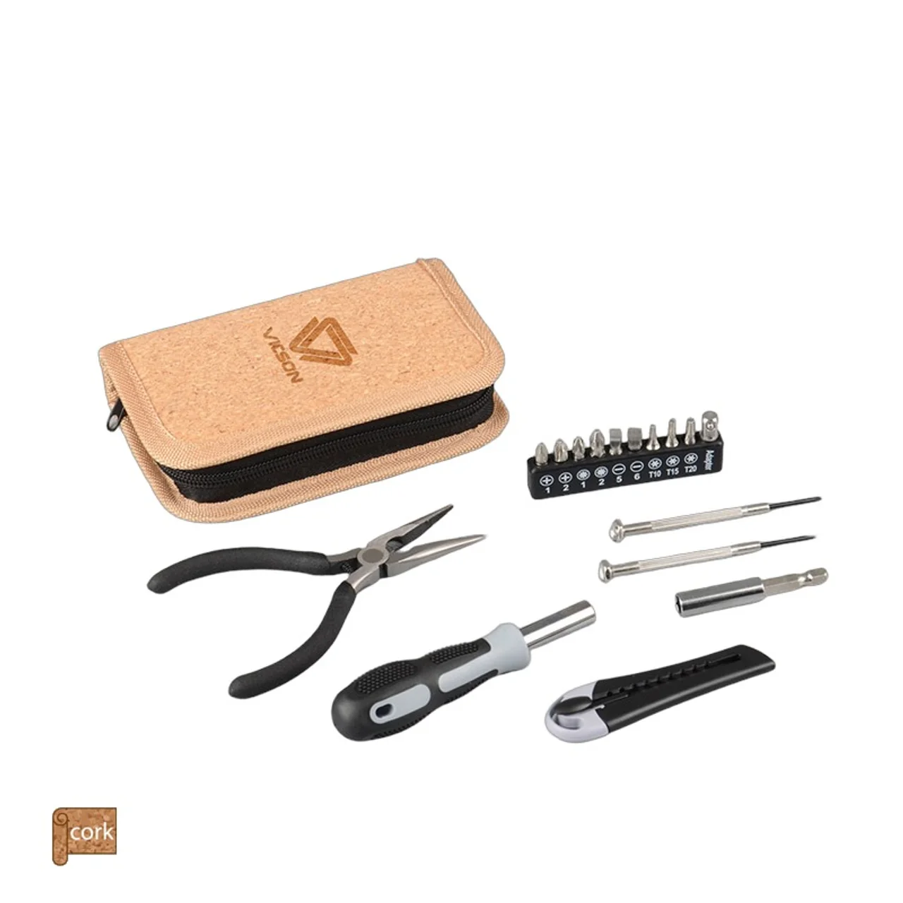 Hovedproduktbilde for 25-47-dra-3974 Martinez 16-i-1 Skrutrekkersett i Korkbag