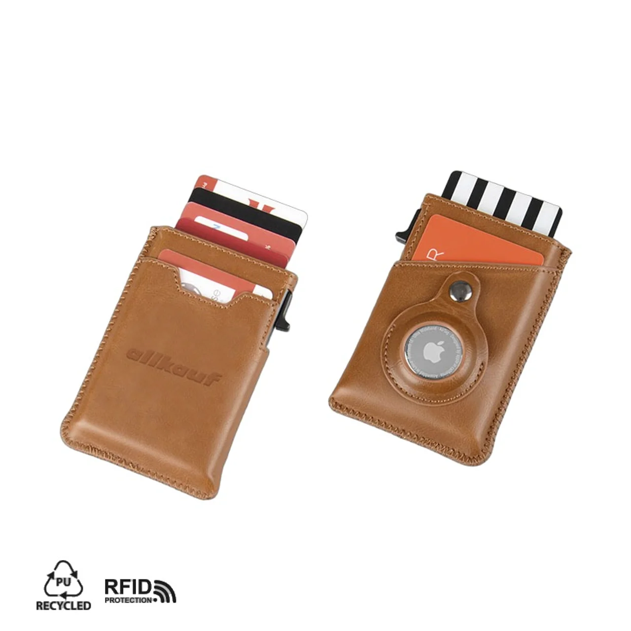 Hovedproduktbilde for 25-47-dra-3993 Niva Resirkulert PU og Aluminium RFID Kortholder med Sporingsbrikke