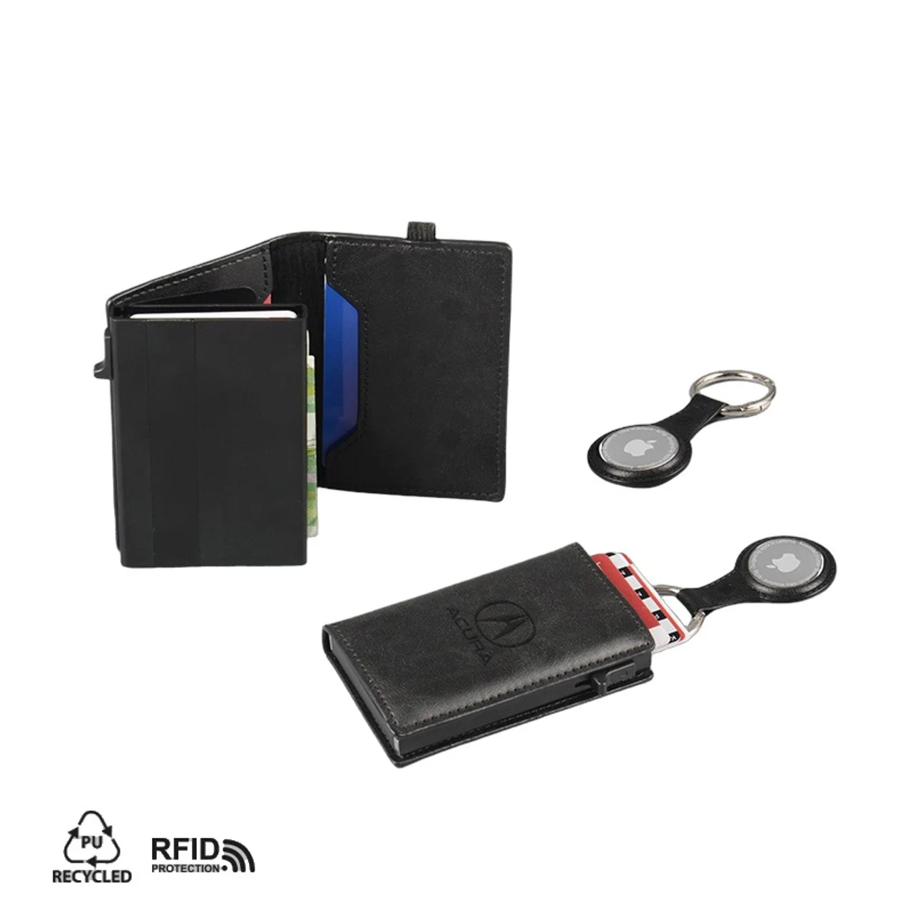 Hovedproduktbilde for 25-47-dra-3994 Hampi Resirkulert PU og Aluminium RFID Kortlommebok med Sporingsbrikke