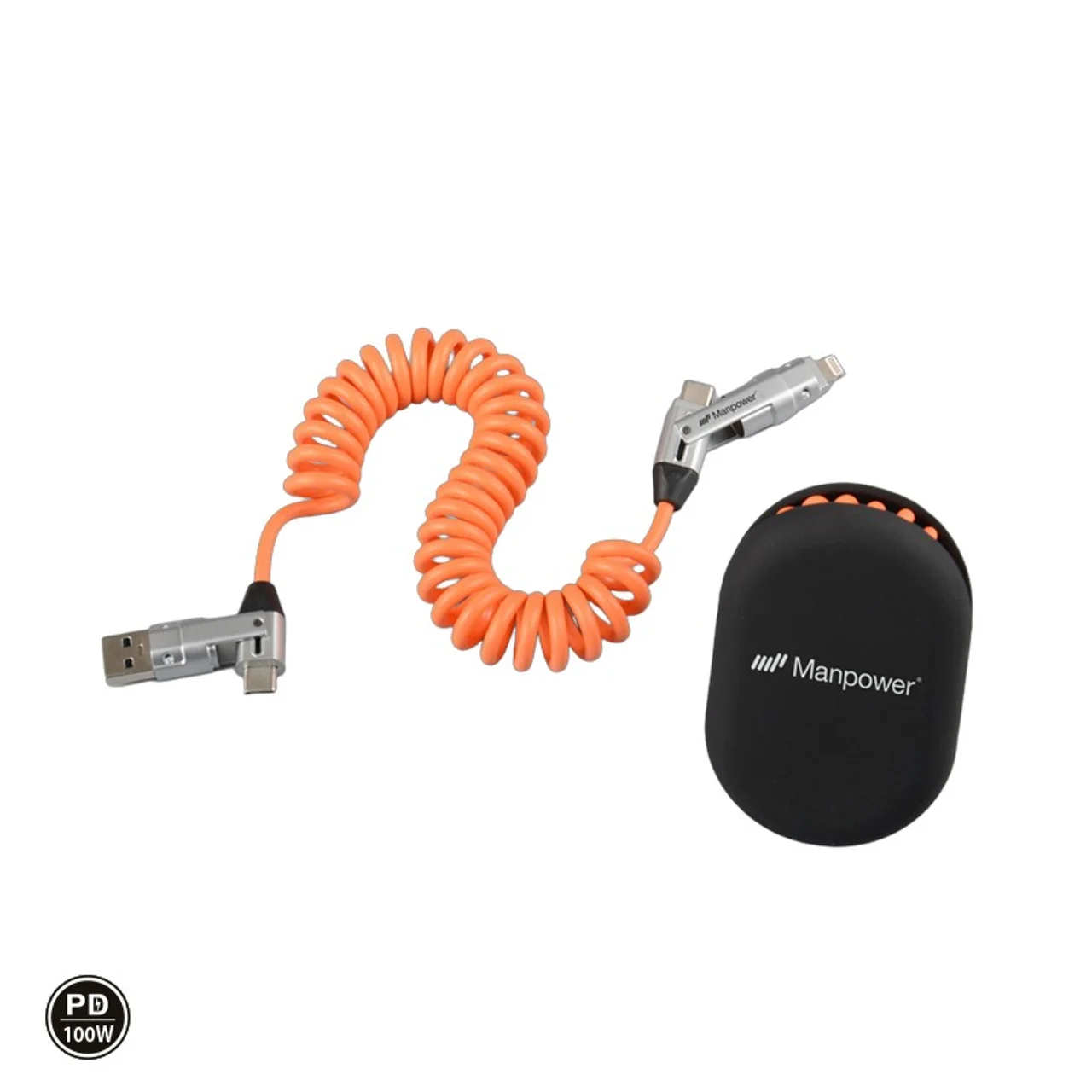 Hovedproduktbilde for 25-47-dra-4066 Austin 6-i-1 Spiral Ladekabel med Silikonpose