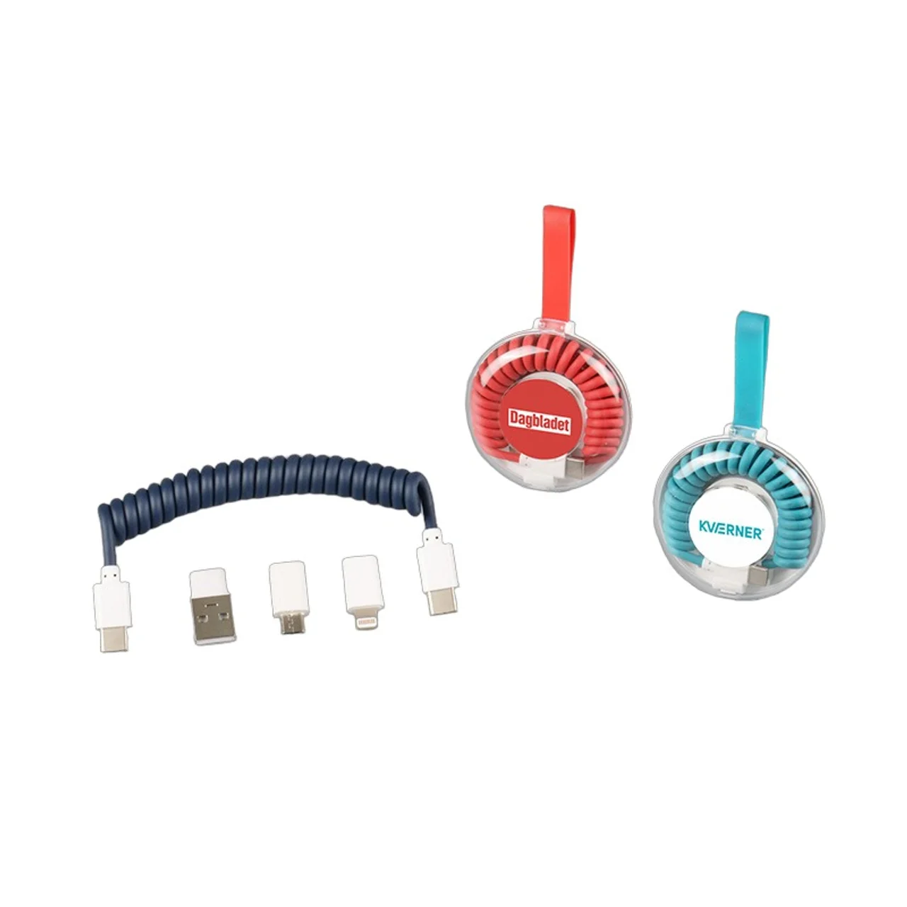 Hovedproduktbilde for 25-47-dra-4067 Hazel 6-i-1 Spiral Ladekabel med Plastboks